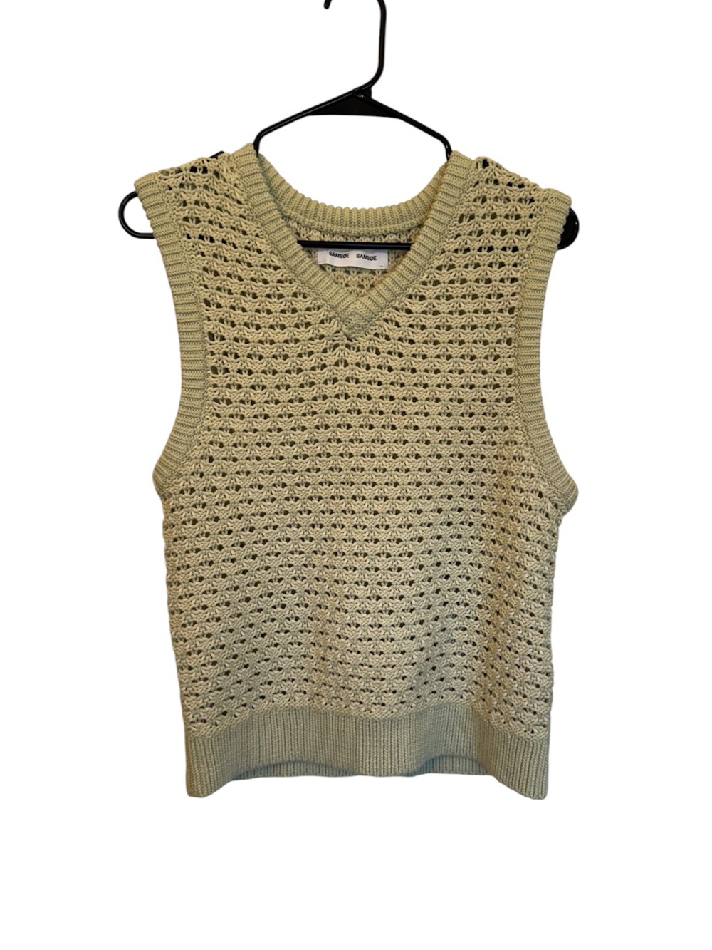 SAMSOE SAMSOE Ella Knit Vest In Fog Green Size Small